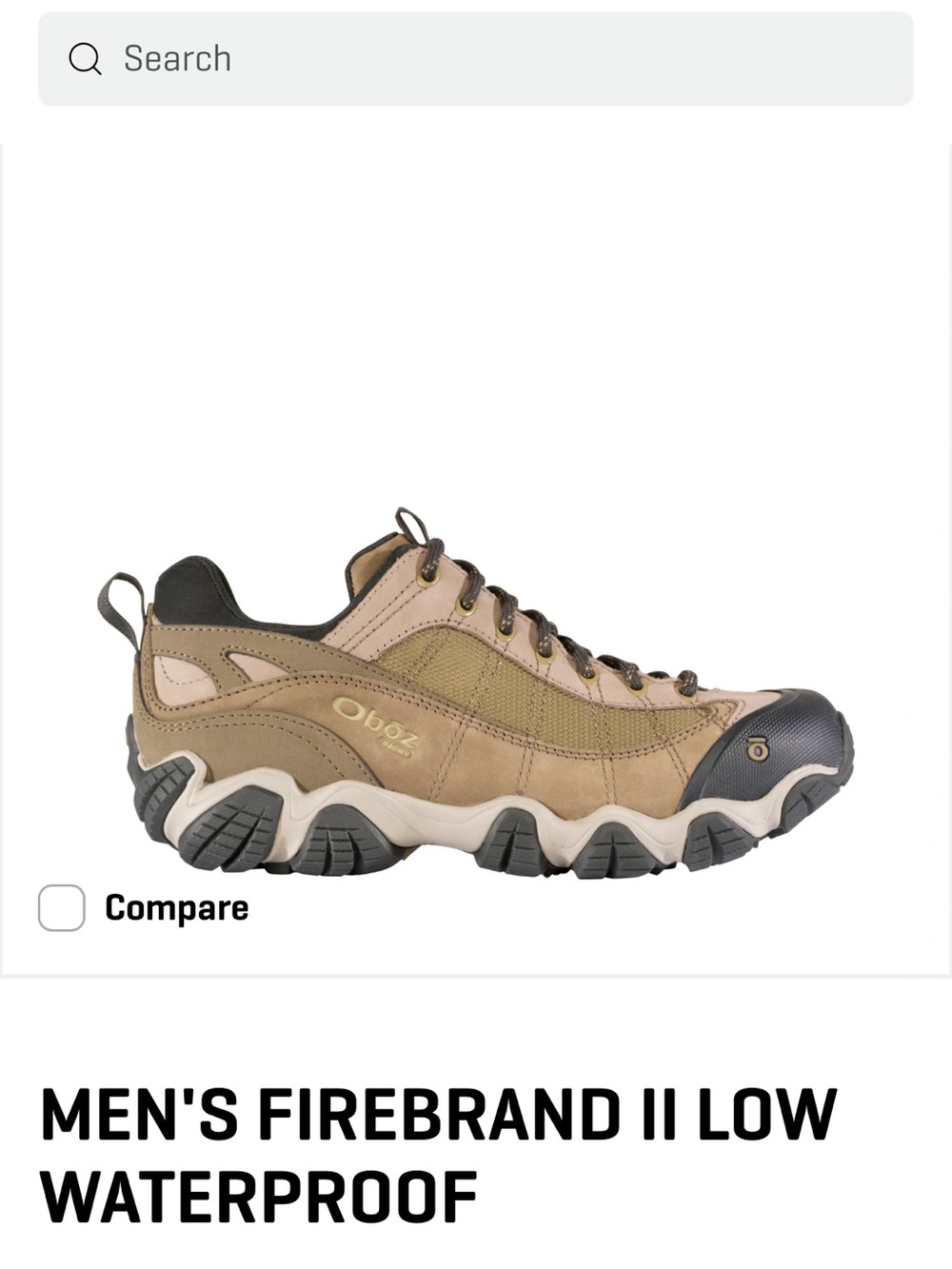 Oboz Men's Firebrand II Low Athletic Hiking Shoe - Tan/Beige